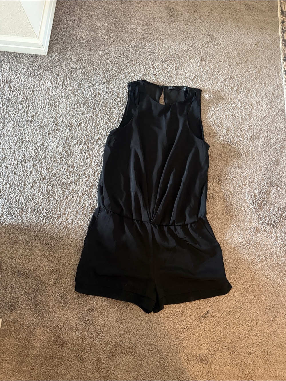 Zara Basic Black Sleeveless Romper